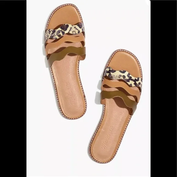 Madewell Wavy Sandals in Snake Embossed Leather